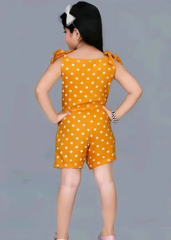 Polka print cotton jumpsuit/color yellow - Image 2