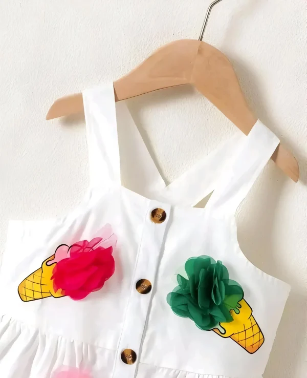 Cotton baby frock/print flower - Image 4