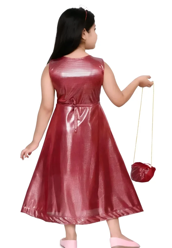 Girls lycra blend maxi length dress - Image 2