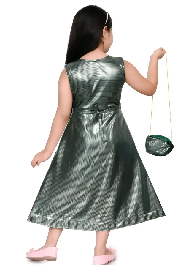 Girls lycra blend maxi length dress - Image 2