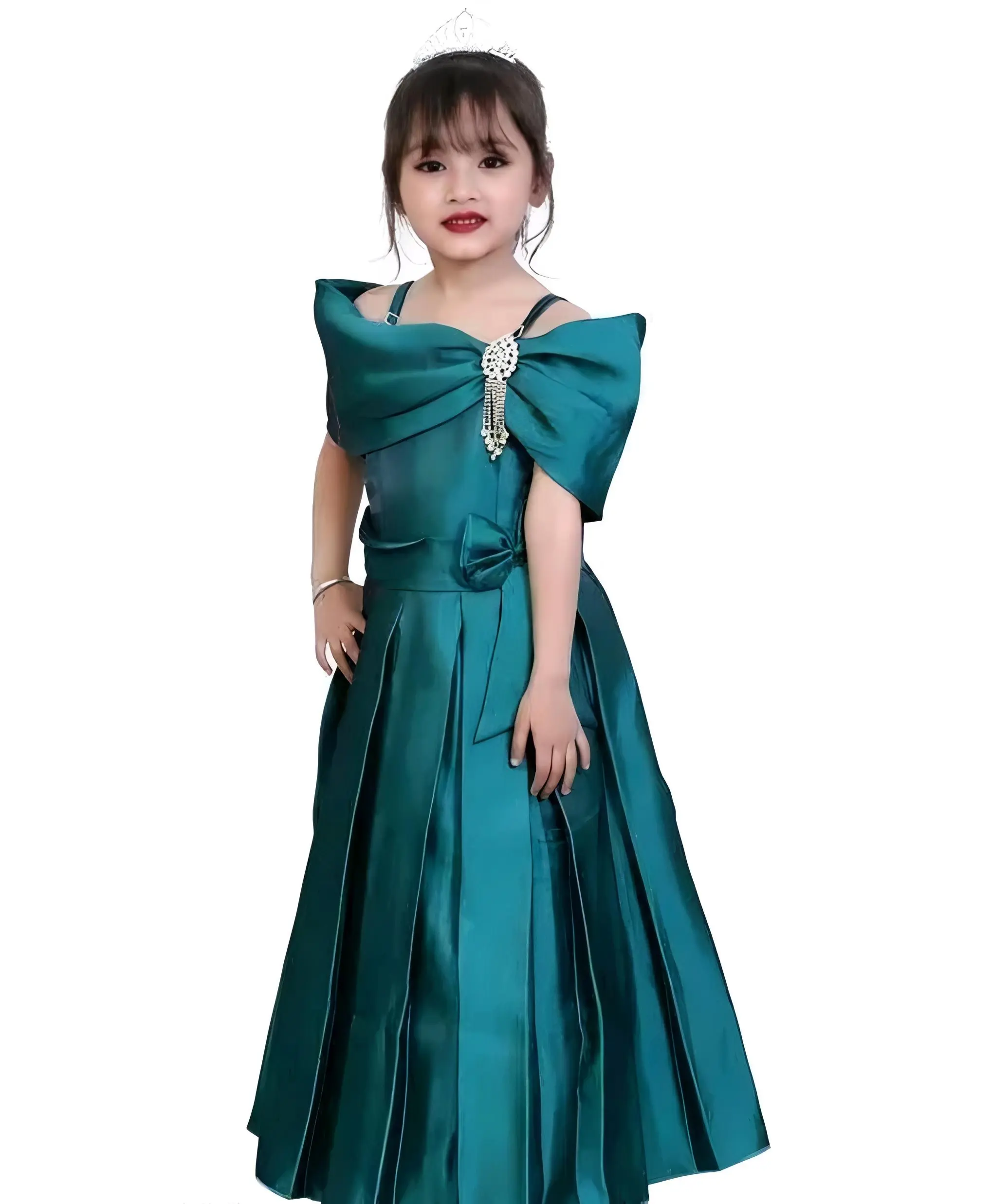 Girls stylish gown/color green