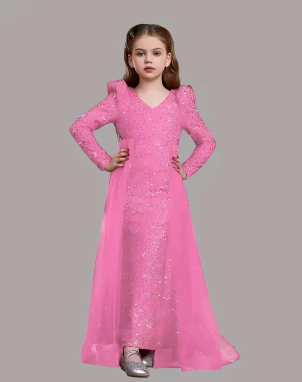 Western dress for girls/color pink