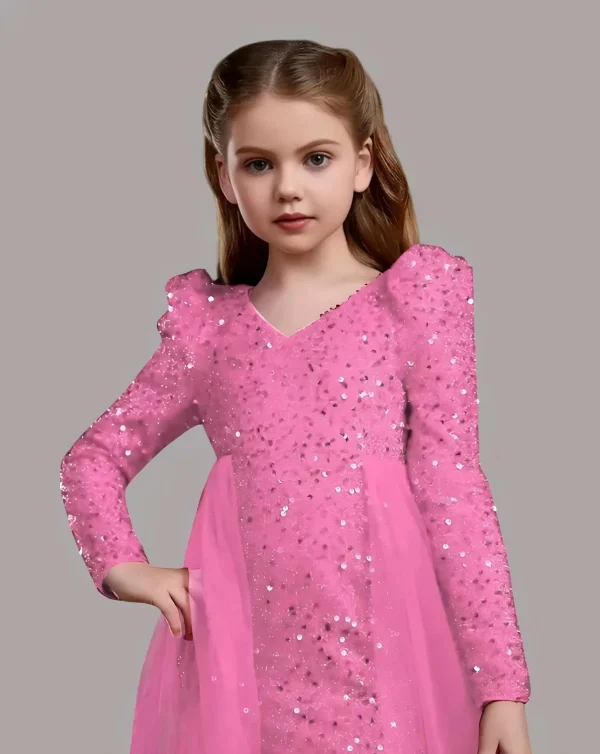Western dress for girls/color pink - Image 3