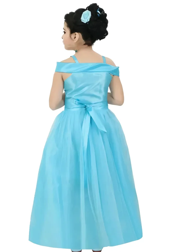 Blue satin frock for girls
