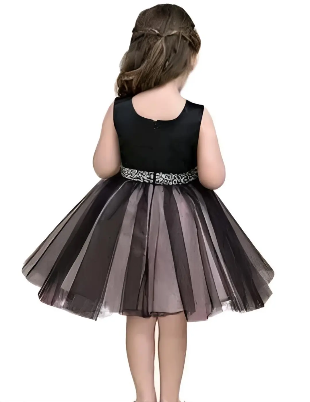 Girls net floral stylish dress