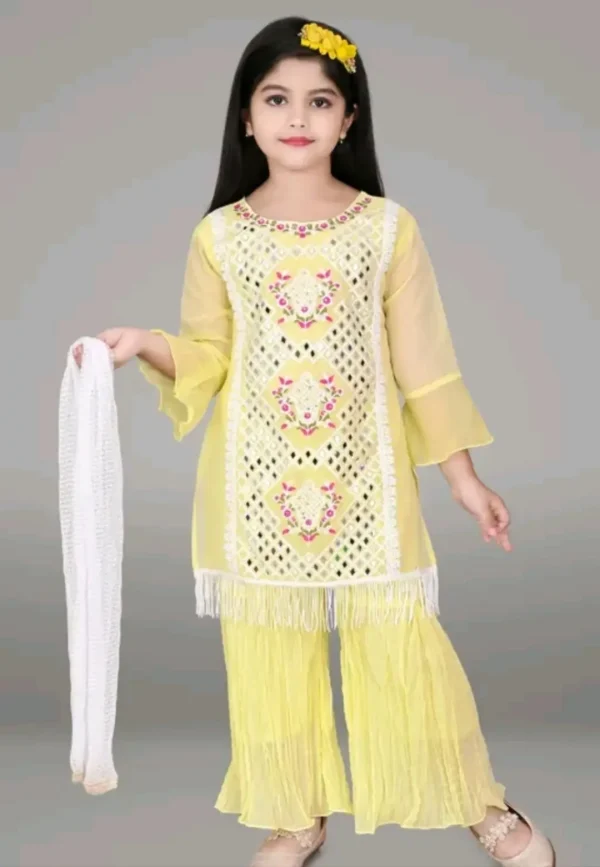 Girls plazo and suit set - Image 2