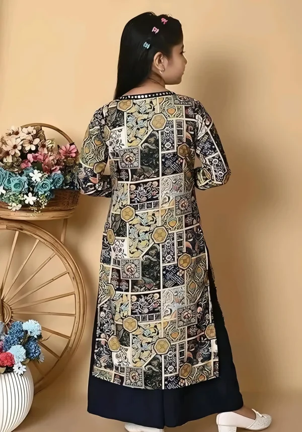 Self designed kurta set with rayon fabric jacket - Image 2