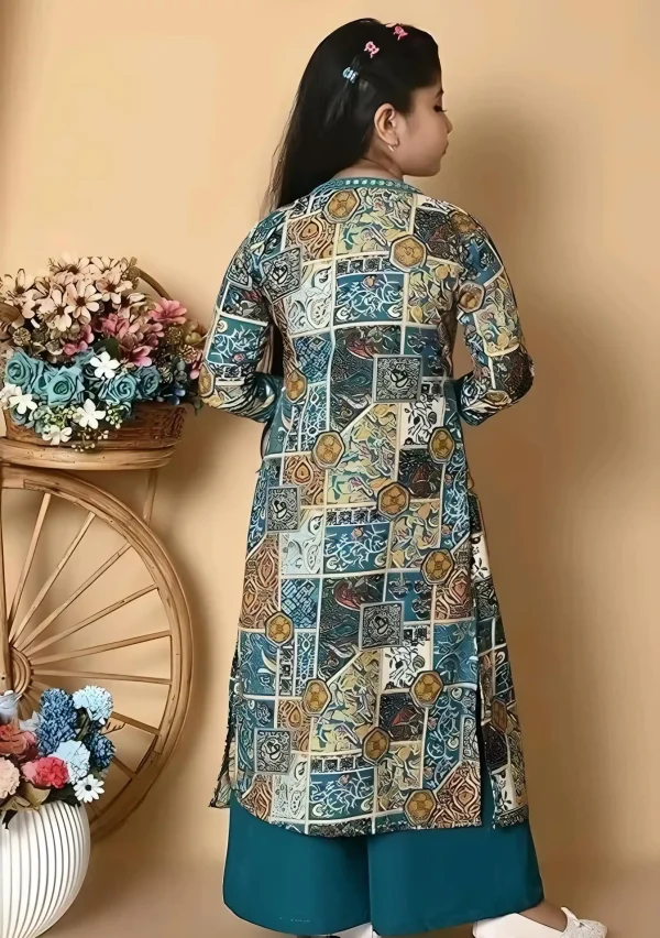 Self designed kurta set with rayon fabric jacket