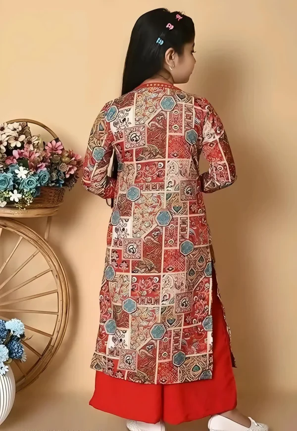 Girls plazo and suit set with jacket - Image 3