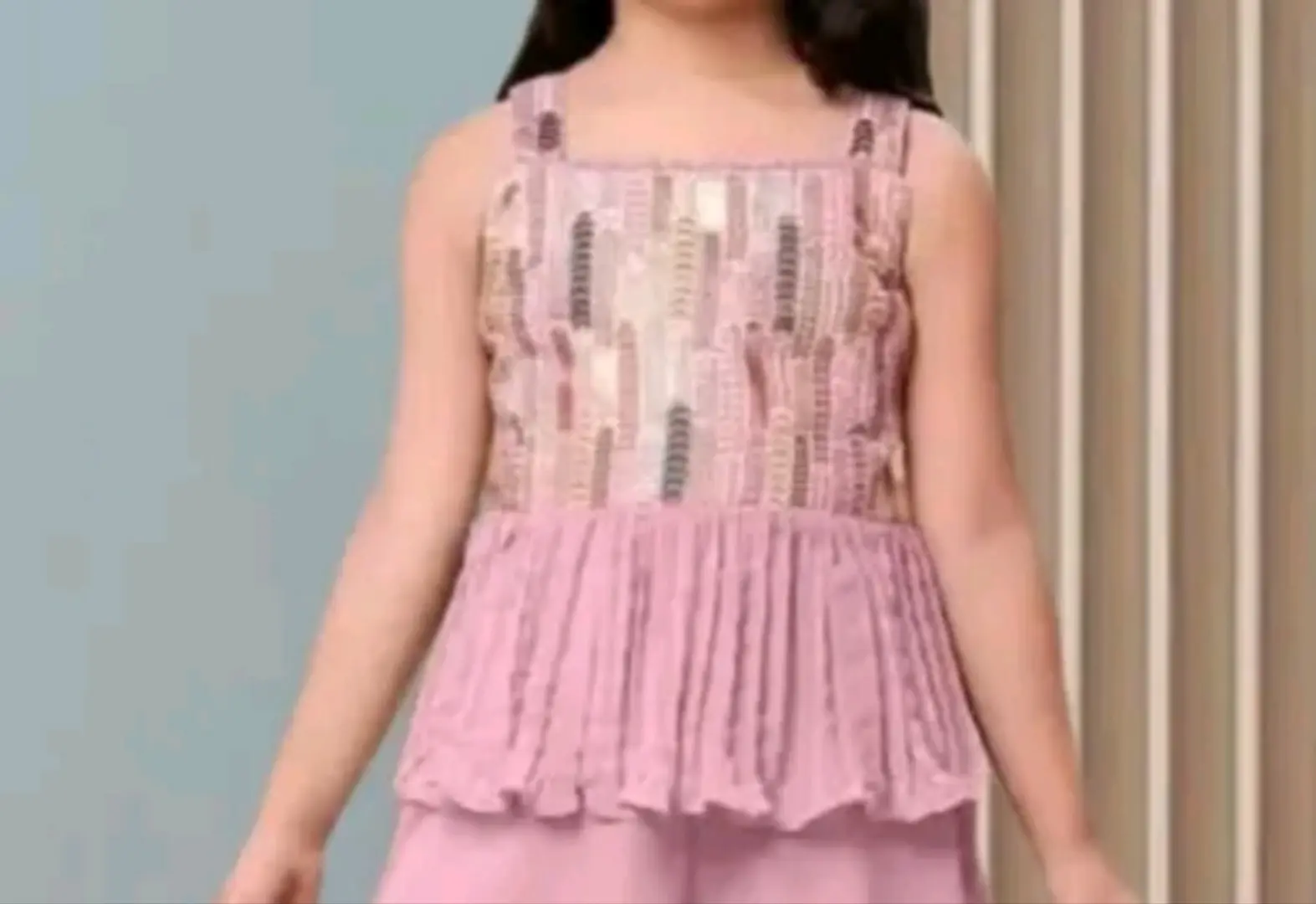 Girls plazo and suit set/color pink