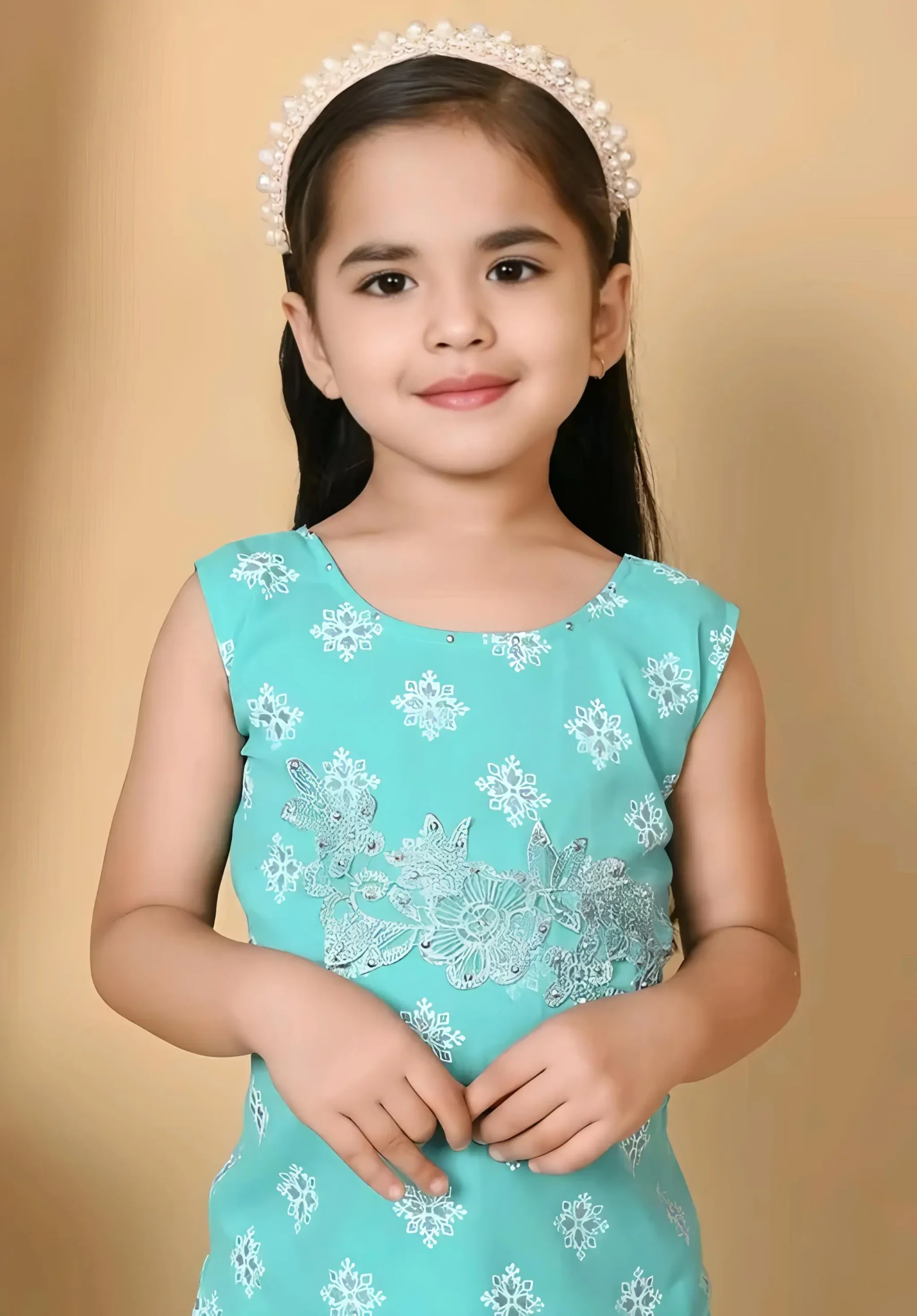 Girls plazo and suit set/color pink