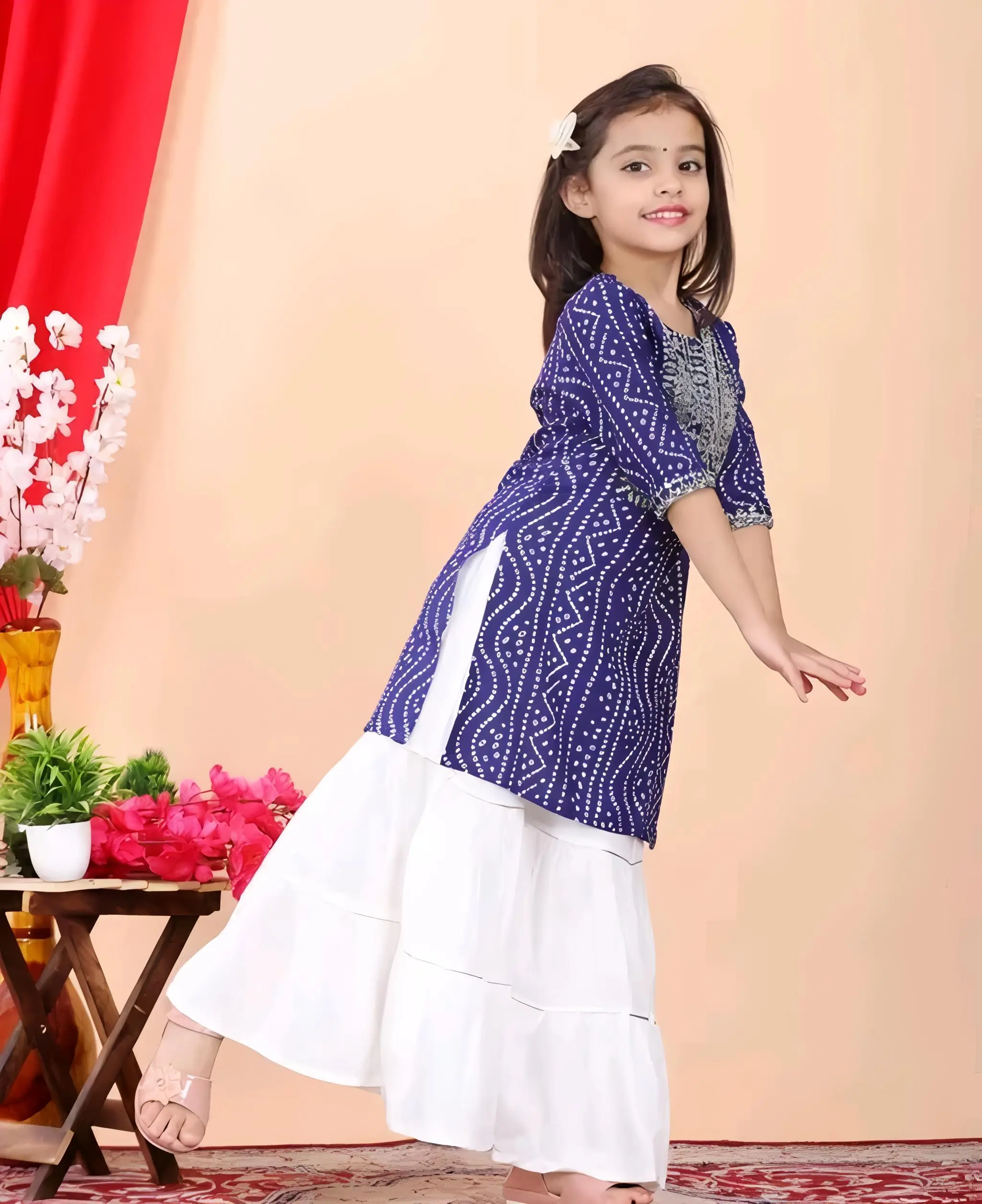Printed rayon kurta set
