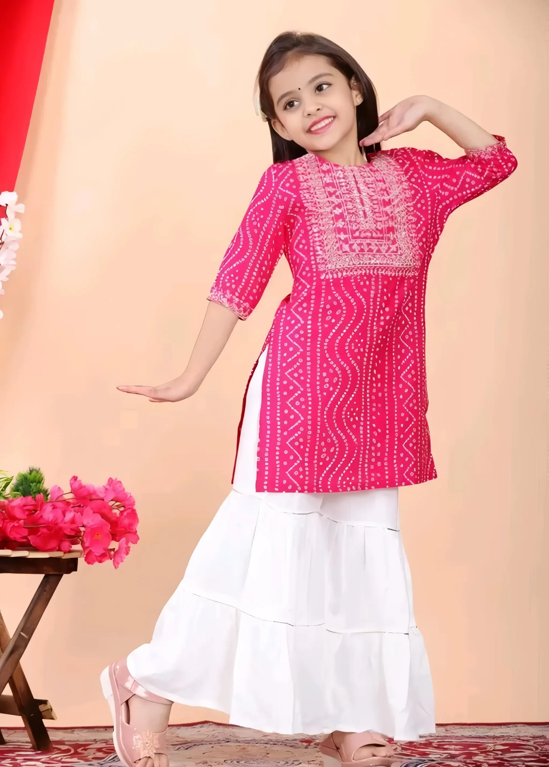 Printed rayon kurta set