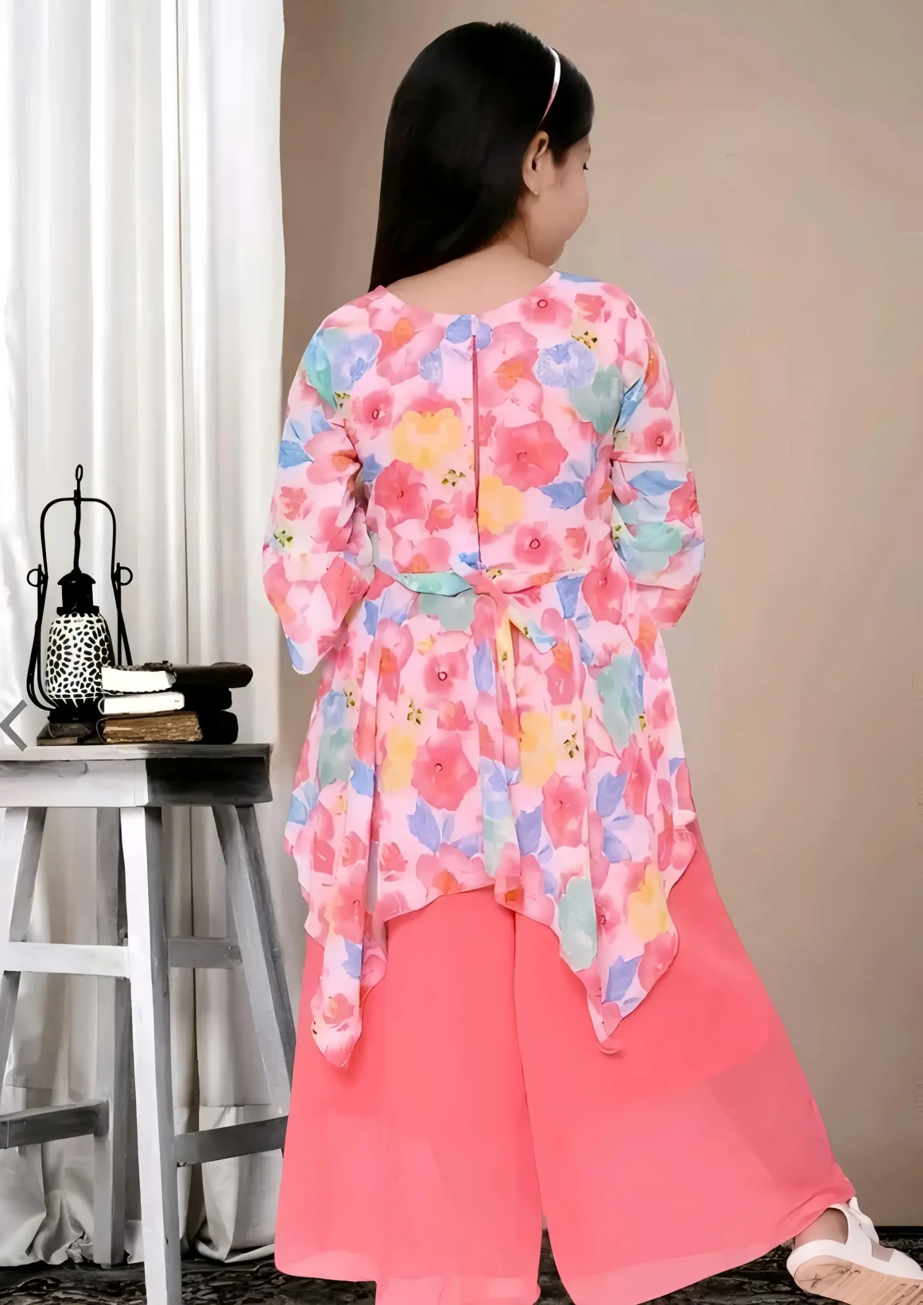 Girls plazo and suit set/color pink