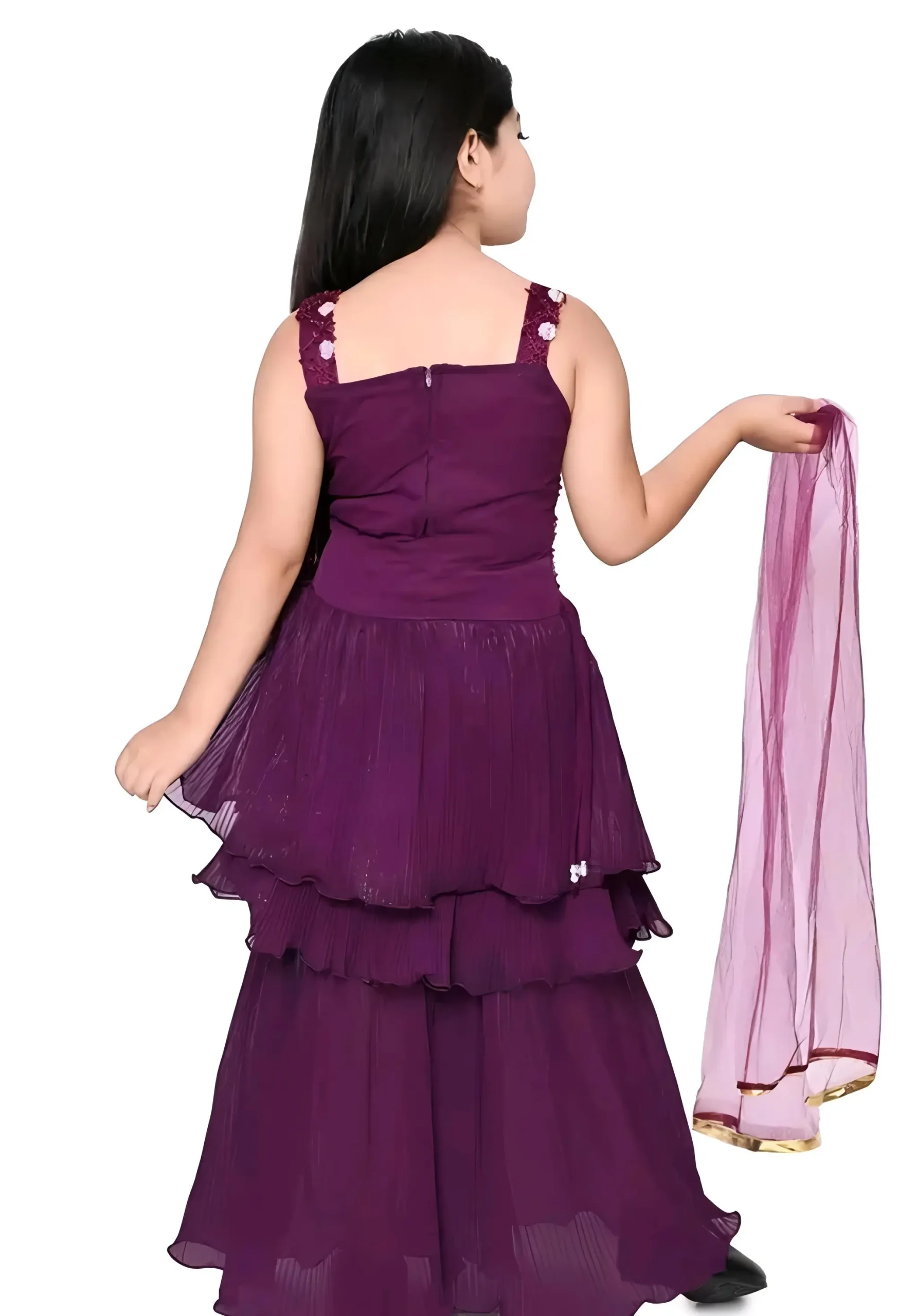 New trendy top plazo duppata set
