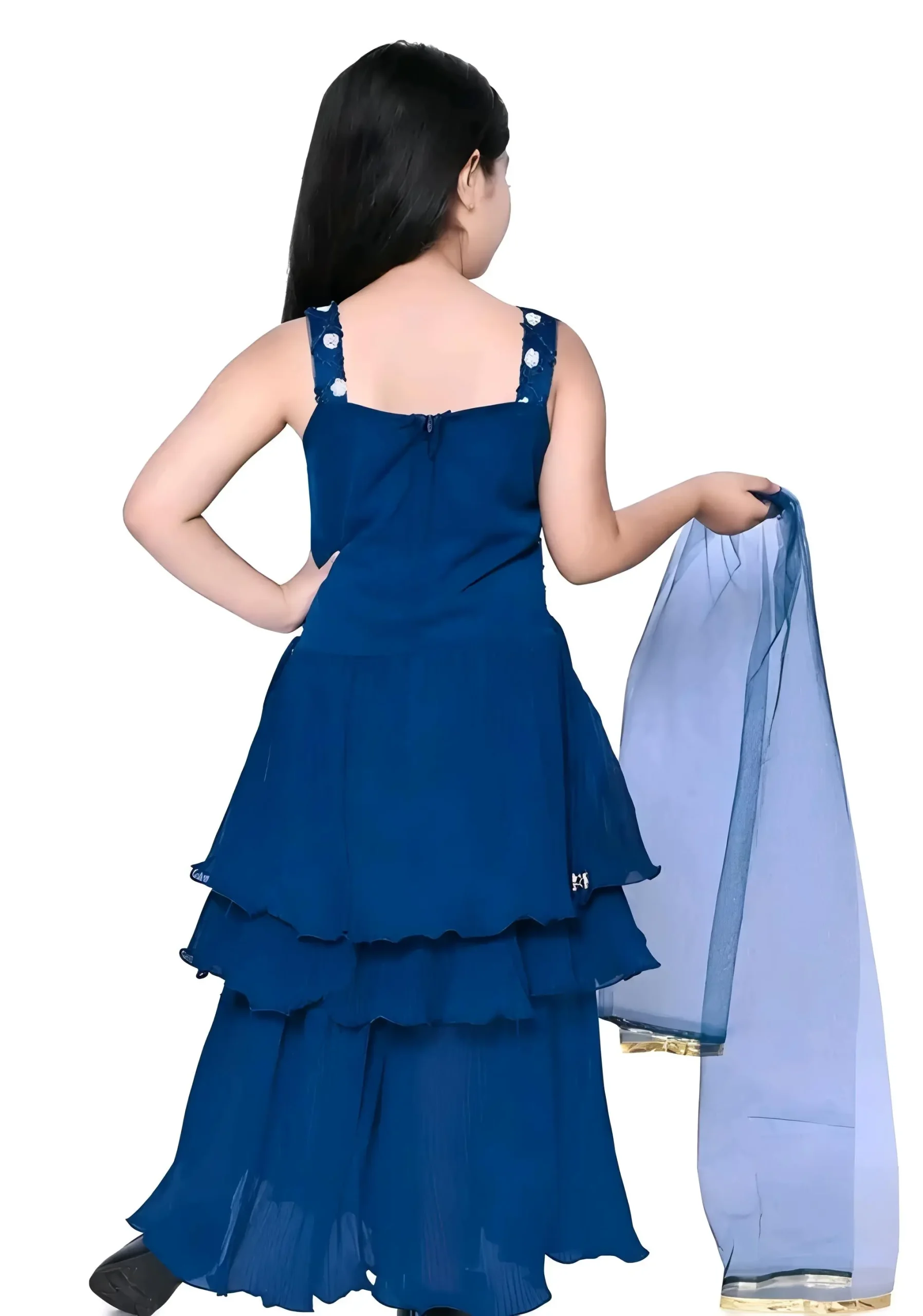 New trendy top plazo duppata set