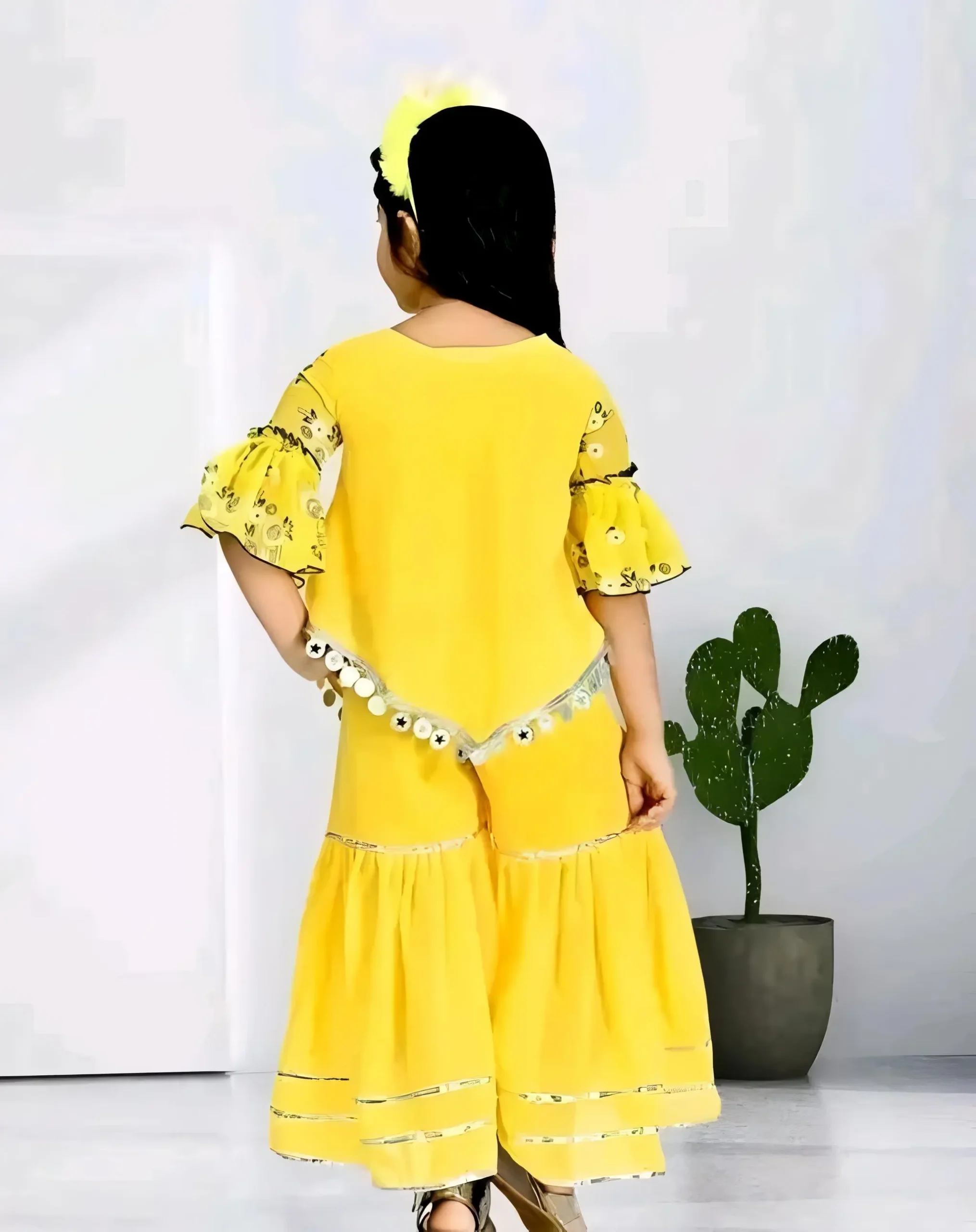 Kids sharara set/color yellow