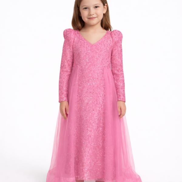 Western dress for girls/color pink - Pink, 3-4 Years