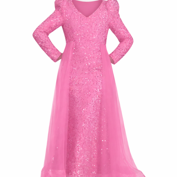 Western dress for girls/color pink - Pink, 3-4 Years